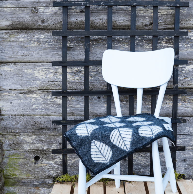 Sitteunderlag Løv, Ull, Blå