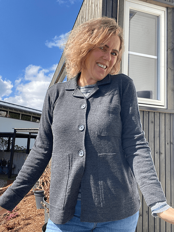8021 Jakke / Blazer, Anthrasite Melange, Merino