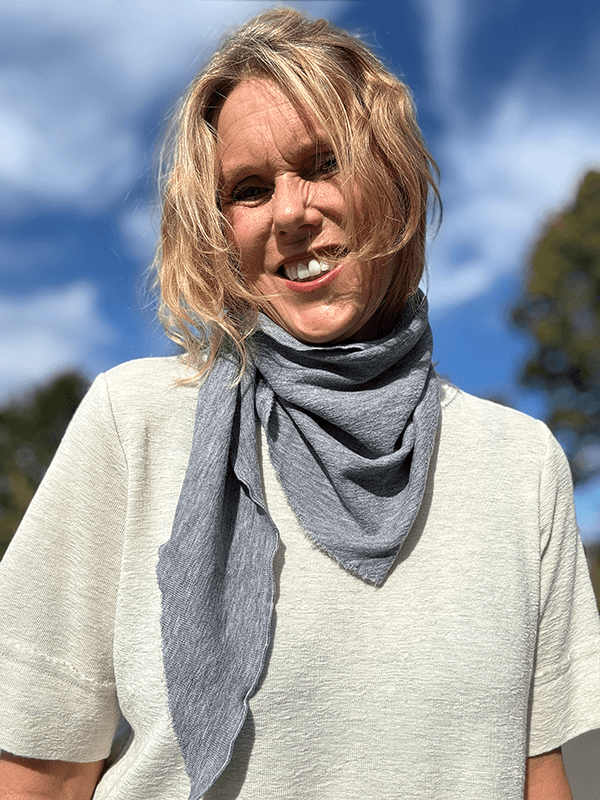 1055 Knit Kerchief TriangelSkjerf (M), Steel Grey Melange, Merino