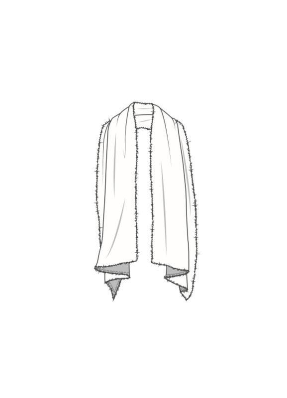 1030 Skjerf (XL), Raw White, Merino