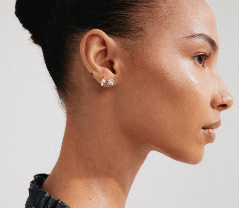 FORCE Resirkulert Øredobber 2i1, Sølvbelagt