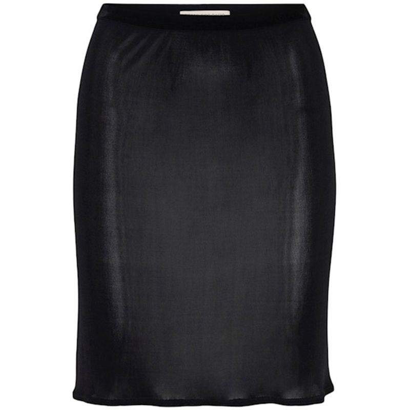 Silk Sporty Skirt, UnderSkjørt, Black, Silke