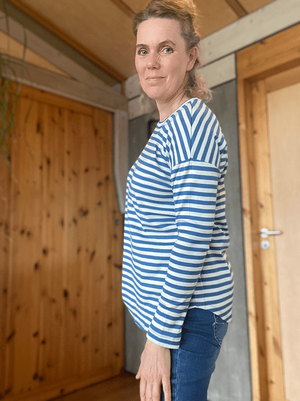 4306 T-Genser Loose, Denim / Raw White, Bomull
