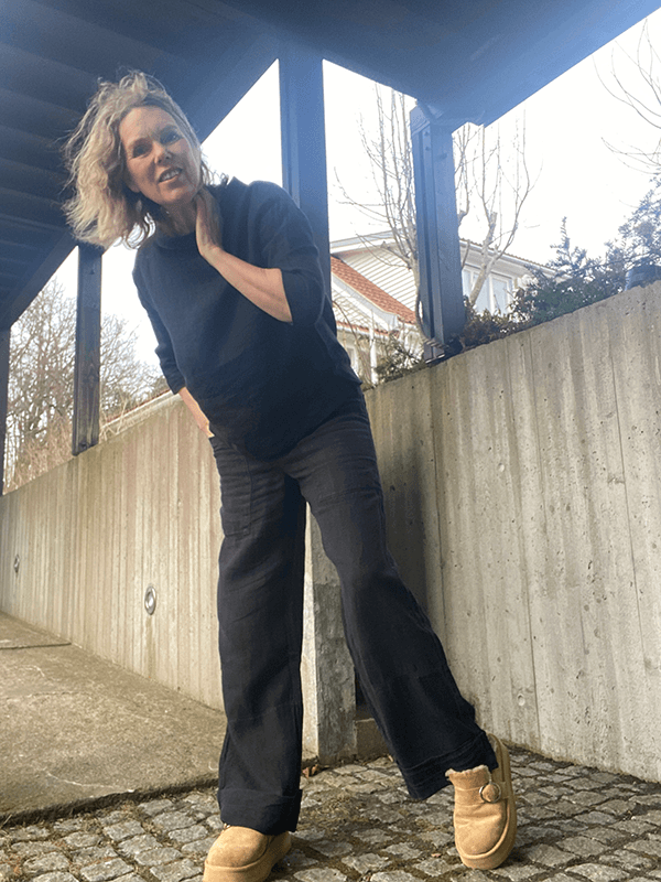 11033 Bukse Patch Pockets, Black, Lin