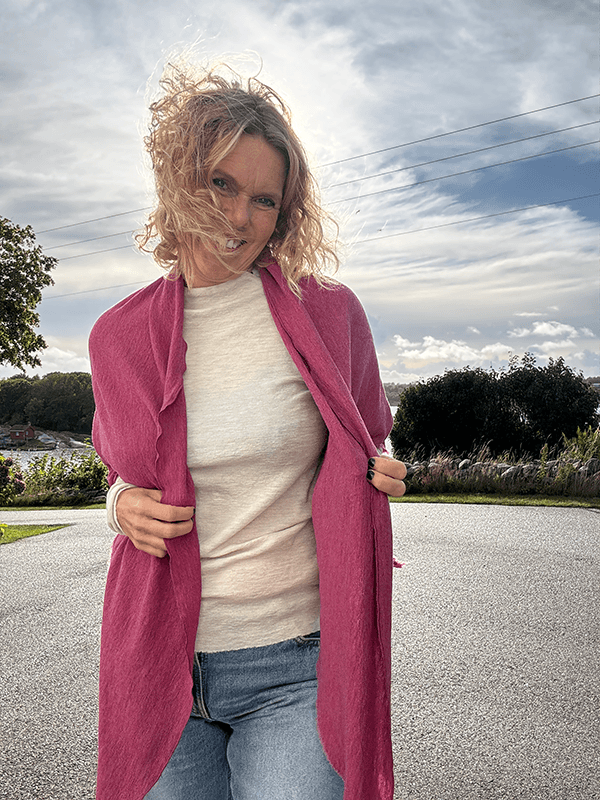 1063 Sjal Curling, Camelia Melange, Merino