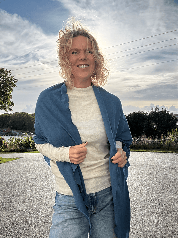 1063 Sjal Curling, Denim Blue, Merino