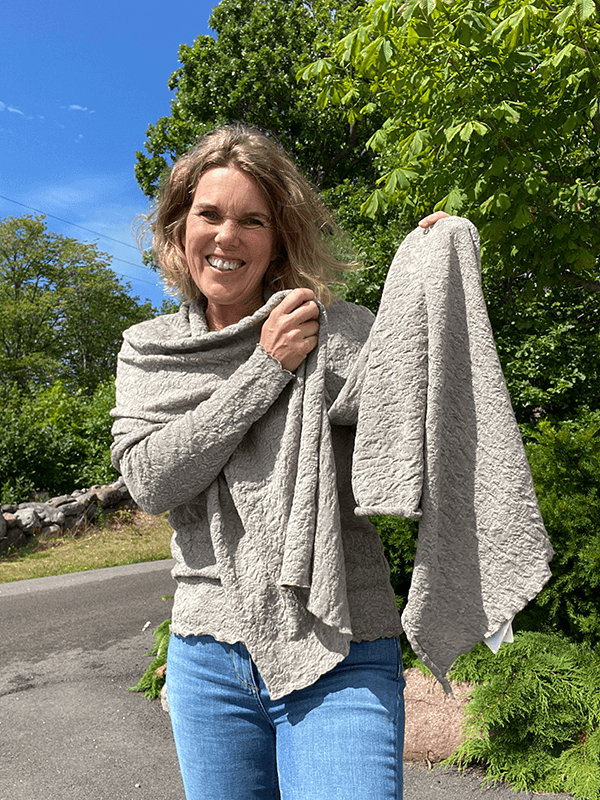 1503 Skjerf 58x200cm, Elephant Melange, Bubble Wool