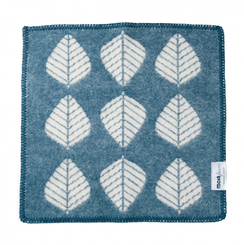 Sitteunderlag Løv, Ull, Blå