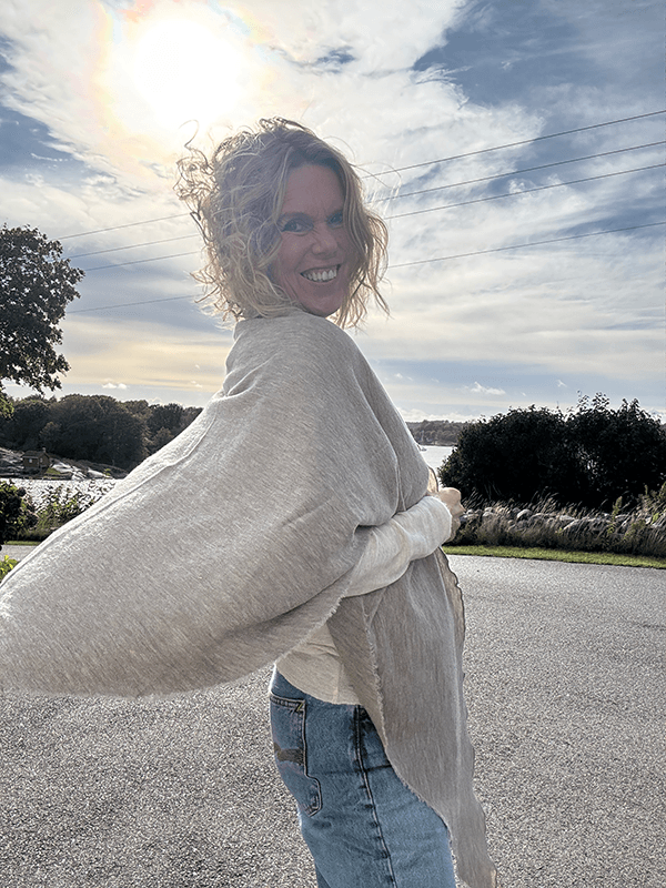 1063 Sjal Curling, Elephant Melange, Merino