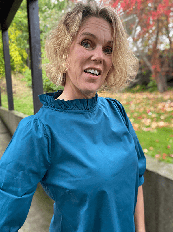 13005 Bluse Puff, Petrol, Poplin