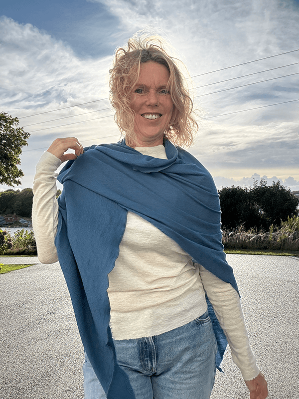 1063 Sjal Curling, Denim Blue, Merino