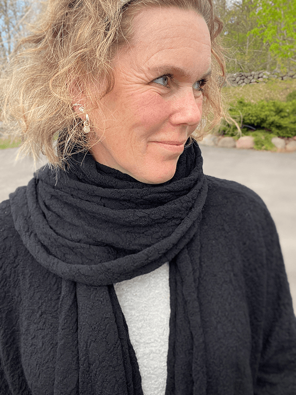 1503 Skjerf 58x200cm, Black, Bubble Wool