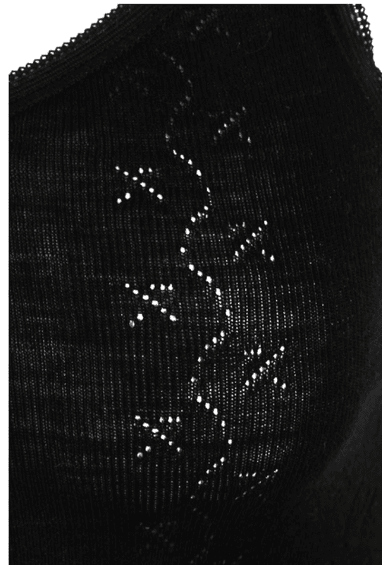 Vintage Lace Camisole Slip UnderKjole, Merino / Silke, Black