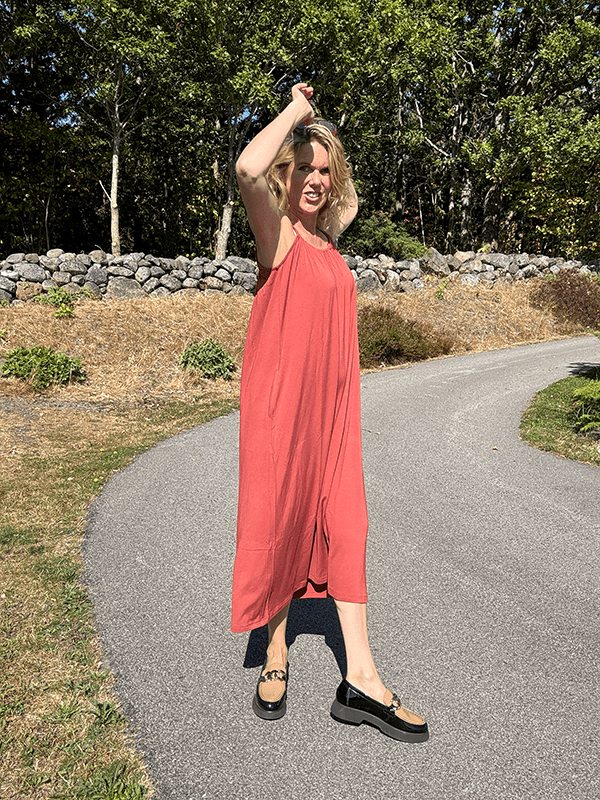 7622 Strap Dress, Tarracotta, Bamboo