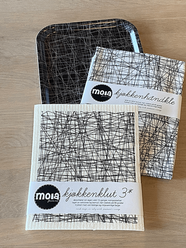 Spisebrett / Fat, 27x20 cm, Strek Sort