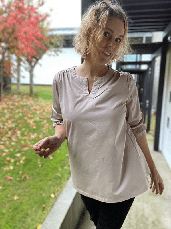 13006 Bluse V, Blush, Poplin