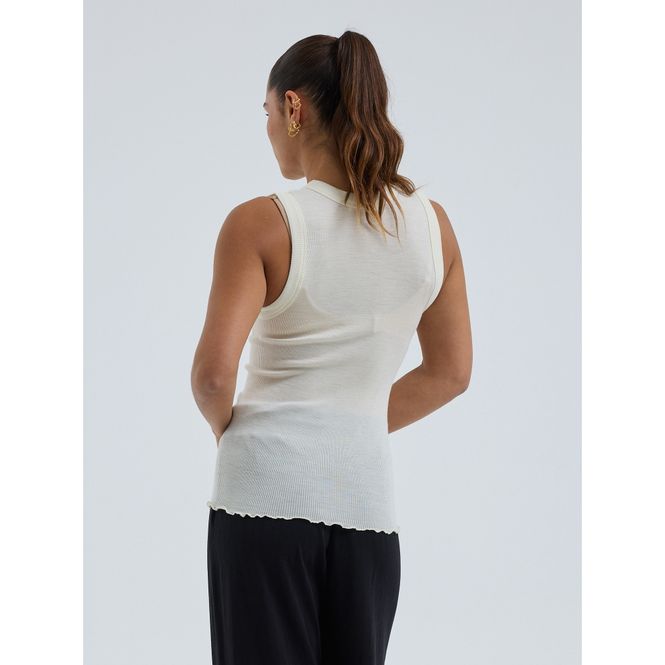 Hovedbilde Wooly Tank Topp, Off-White, Merino / Silke
