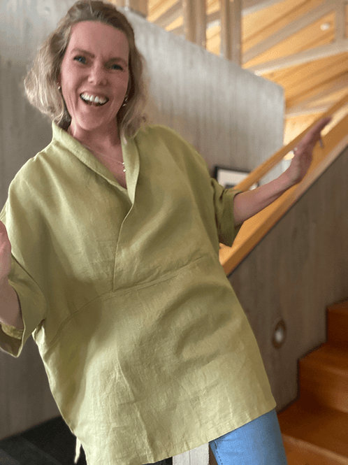 Hovedbilde 12034 KimonoTopp, Dried Moss, Lin Tynn