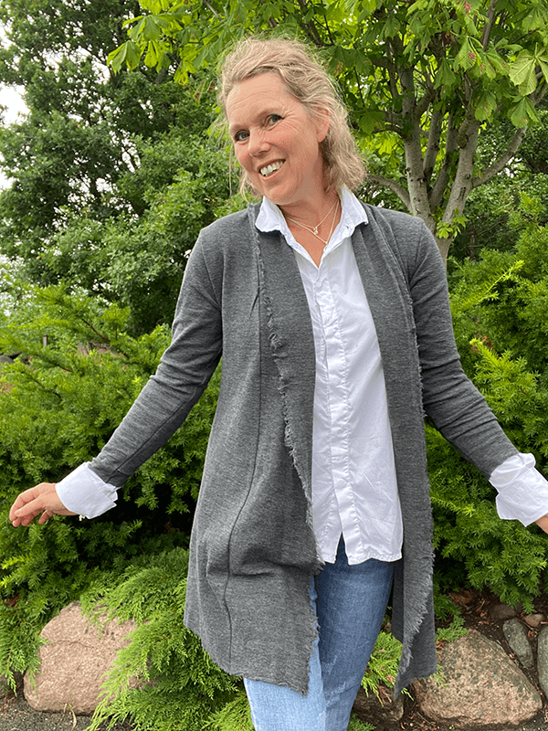 8003 Cardigan, Anthrasite Melange, Merino