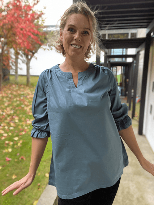 Hovedbilde 13006 Bluse V, Stormy Sea, Poplin