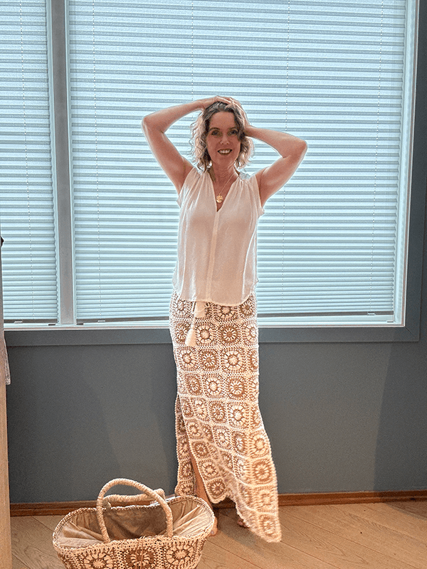 Fiji Skjørt, Ivory / Sand, Heklet