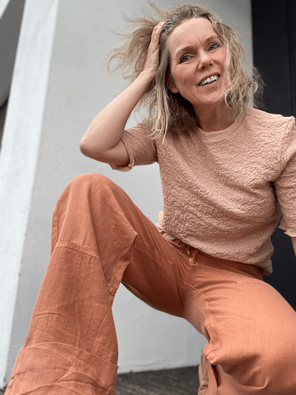 11033 Bukse Patch Pockets, Pecan Brown, Lin