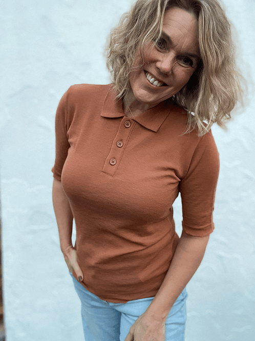 Hovedbilde 4066 T-Skjorte Polo, Pecan Brown, Merino