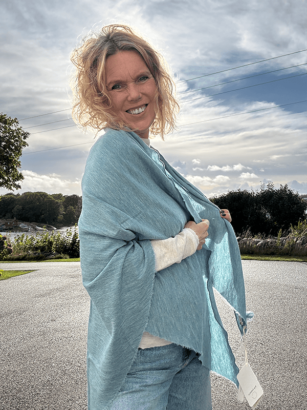 1063 Sjal Curling, Artic Melange, Merino