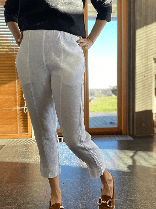 Hovedbilde 11003 Bukse Smal, White, Lin