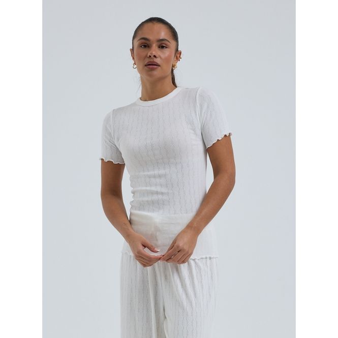 Hovedbilde Jacquard T-Skjorte / Topp, Off White, Bomull