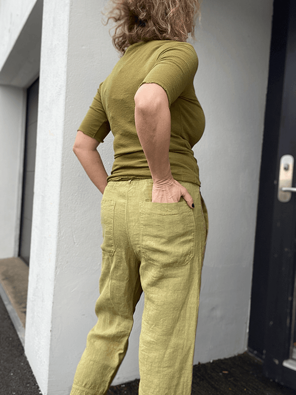 11032 Bukse, Dried Moss, Lin