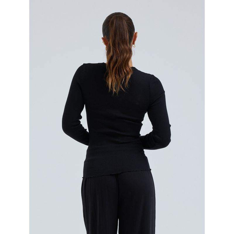 Wooly T-Genser, Black, Merino / Silke
