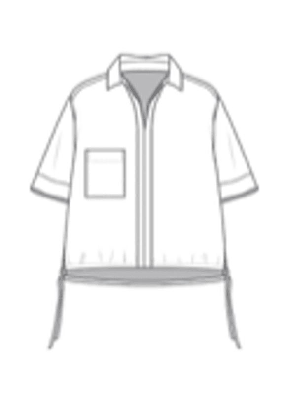 13041 SkjorteTopp, Light Blue, Poplin