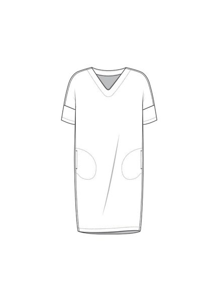 Hovedbilde PreOrder: 11006 Dress V-Neck, Lin