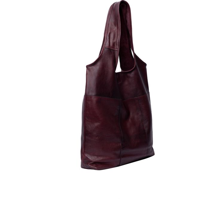 Hovedbilde Lyra Urban Shopper, Dark Cherry, Skinn