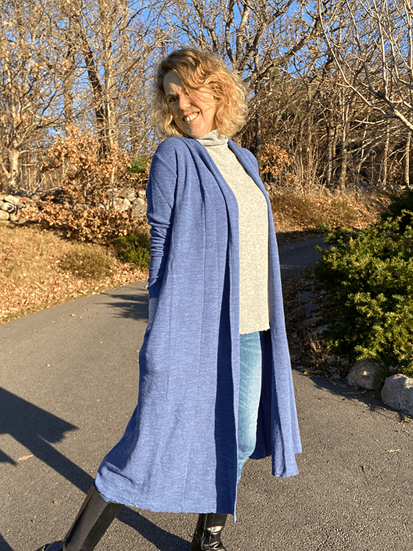 8010 Cardigan X-Lang, Indigo Blue Melange, Merino