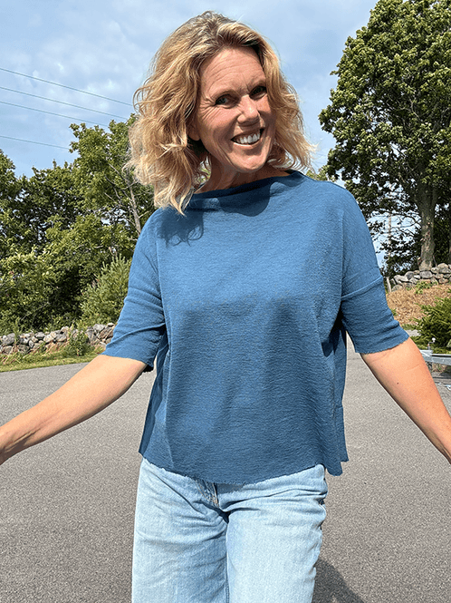 Hovedbilde 4083 T-Skjorte Vid Splitter, Denim Blue, Merino