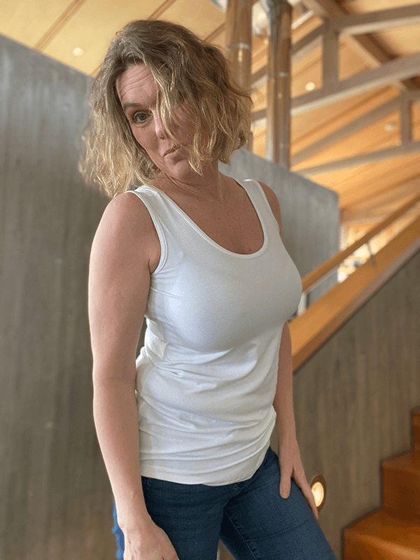 2602 Singlet / TankTop, White, Bamboo